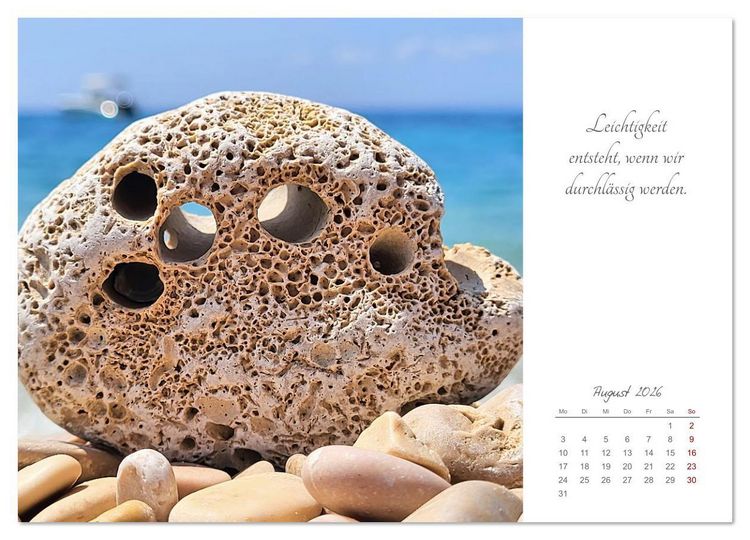 Produktbild: Steine des Lebens. Steine als Spiegel des Lebens mit Bildern und leisen Gedanken (Wandkalender 2026 DIN A4 quer), CALVENDO Monatskalender