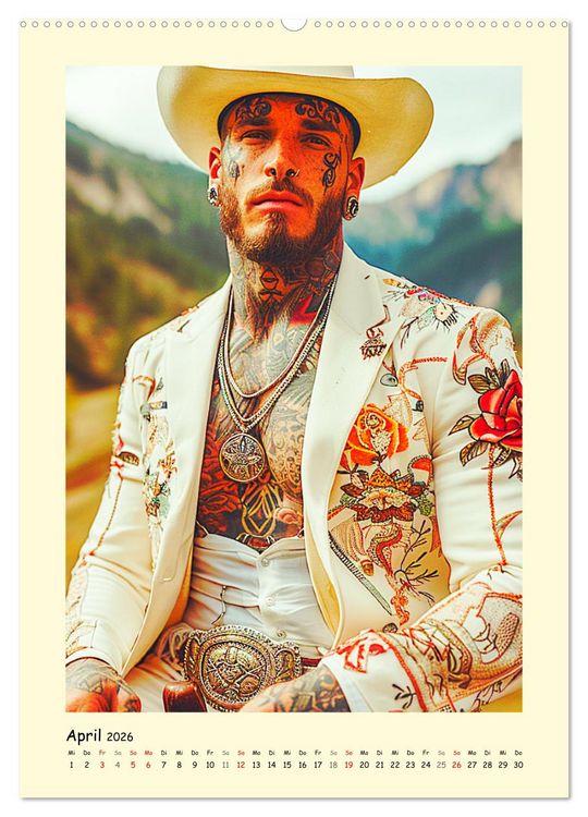 Produktbild: Gay Cowboys. Queerdos. Wild, sch&ouml;n und ungez&auml;hmt (Wandkalender 2026 DIN A2 hoch), CALVENDO Monatskalender