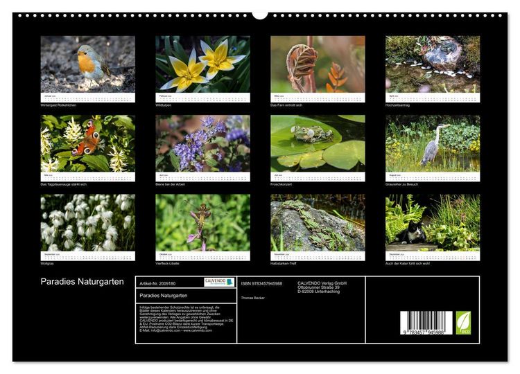 Produktbild: Paradies Naturgarten (hochwertiger Premium Wandkalender 2026 DIN A2 quer), Kunstdruck in Hochglanz