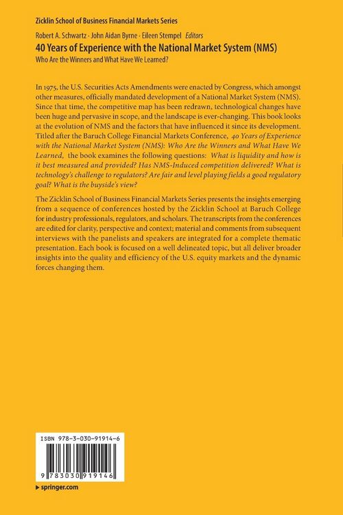 Produktbild: 40 Years of Experience with the National Market System (NMS)