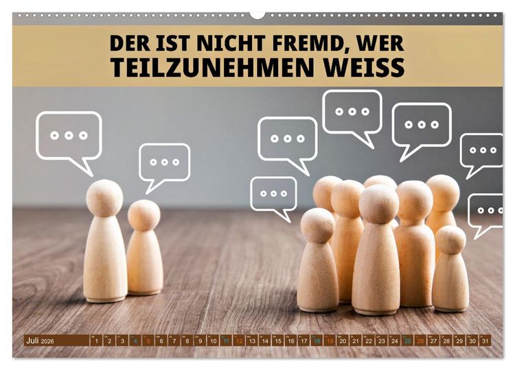 Produktbild: Gemeinsam sind wir stark - motivierende Spr&uuml;che &uuml;ber Teams (hochwertiger Premium Wandkalender 2026 DIN A2 quer), Kunstdruck in Hochglanz