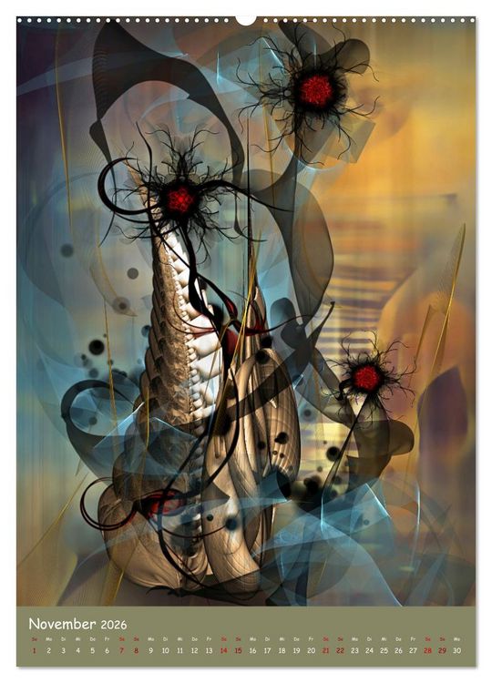 Produktbild: Florale Fraktale (hochwertiger Premium Wandkalender 2026 DIN A2 hoch), Kunstdruck in Hochglanz