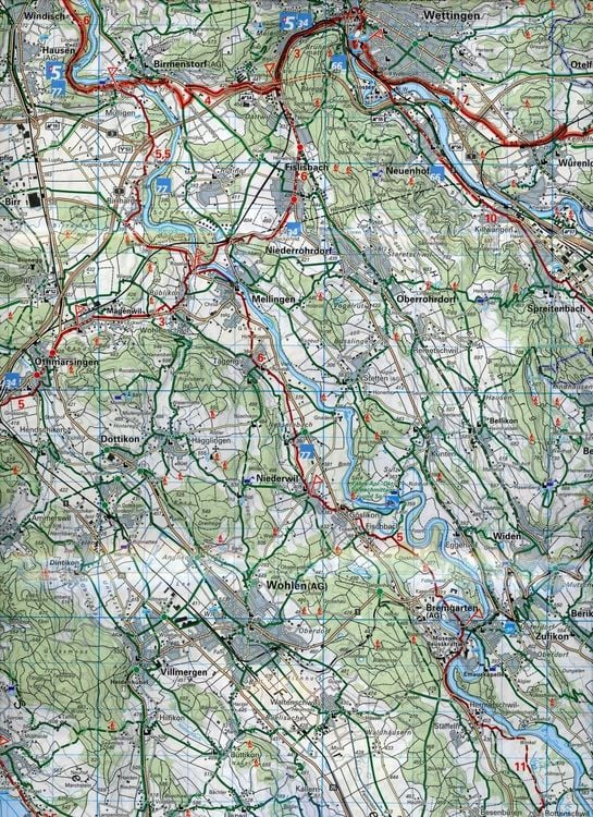 Produktbild: KuF Schweiz Radkarte 5 Aargau/LZ bis 2025