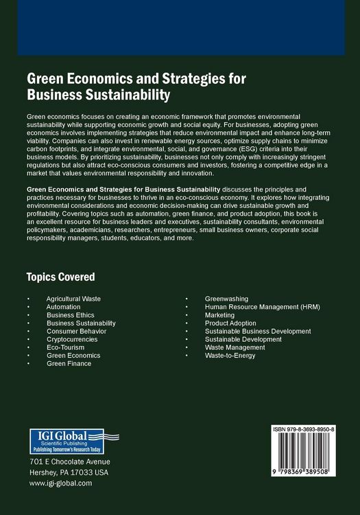 Produktbild: Green Economics and Strategies for Business Sustainability