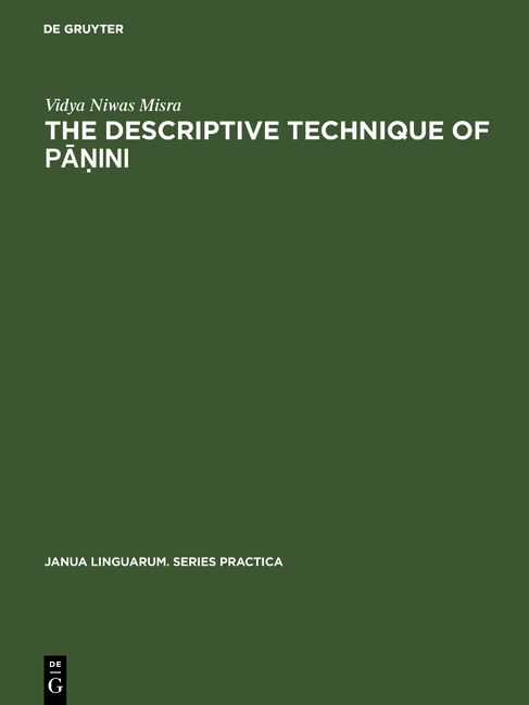Produktbild: The descriptive technique of Pāṇini