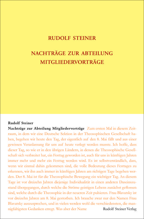 Produktbild: Nachtr&auml;ge zur Abteilung Mitgliedervortr&auml;ge