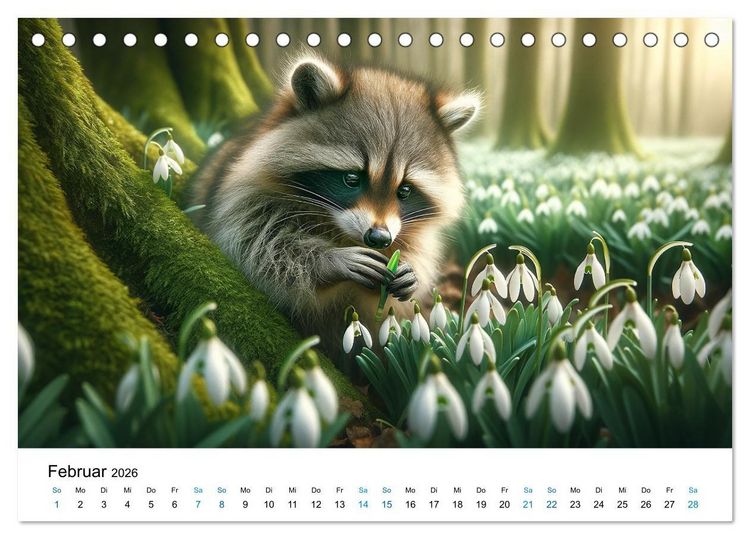 Produktbild: Lustige Waschb&auml;ren (Tischkalender 2026 DIN A5 quer), CALVENDO Monatskalender