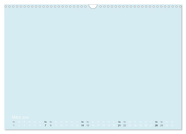 Produktbild: Bastelkalender - hell Blau (Wandkalender 2026 DIN A3 quer), CALVENDO Monatskalender