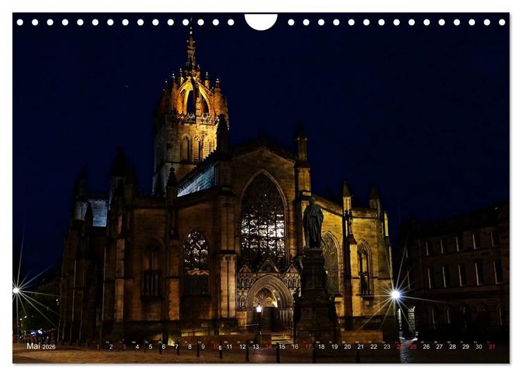 Produktbild: Edinburgh - D&ugrave;n &Egrave;ideann (Wandkalender 2026 DIN A4 quer), CALVENDO Monatskalender