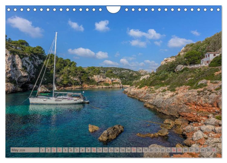 Produktbild: Menorca Untouched paradise in the Mediterranean Sea (Wall Calendar 2026 DIN A4 landscape), CALVENDO 12 Month Wall Calendar