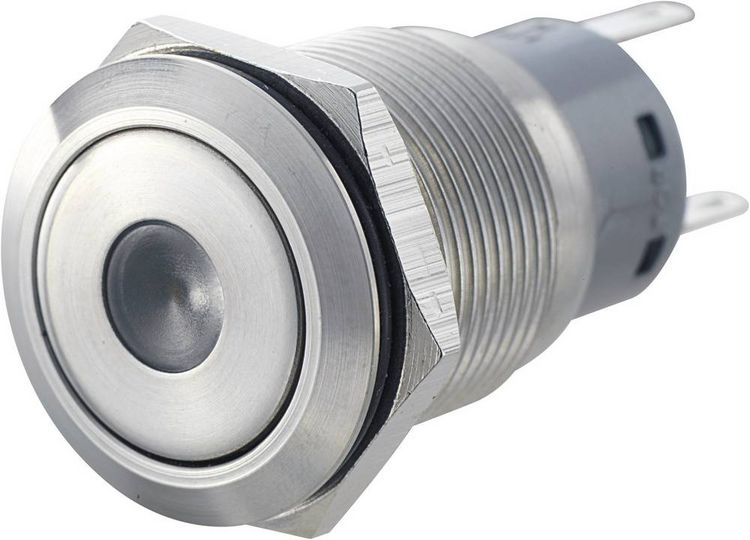 Produktbild: TRU COMPONENTS 701303 LAS1-AGQ11ZD, BL Vandalismusgesch&uuml;tzter Druckschalter 250 V/AC 5 A 1 x Ein/Ein rastend Blau IP67 1 St.