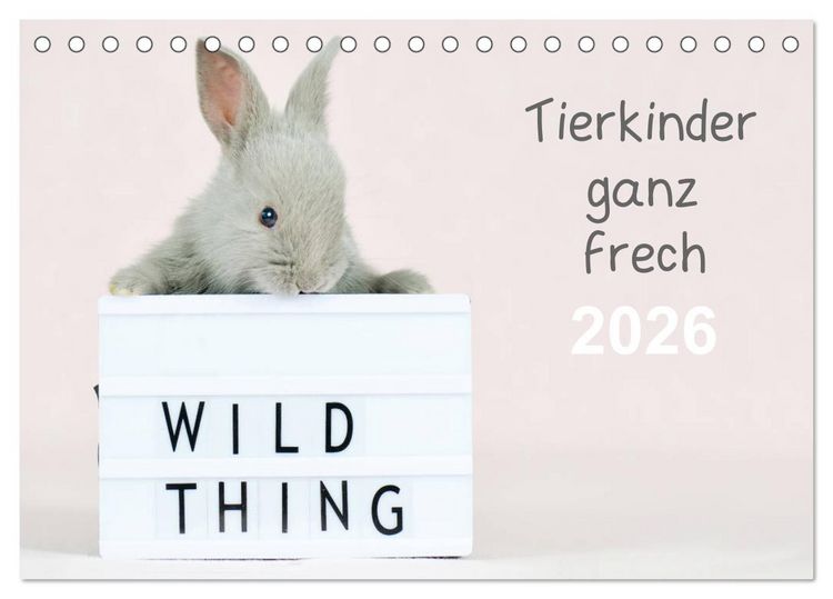 Produktbild: Tierkinder ganz frech (Tischkalender 2026 DIN A5 quer), CALVENDO Monatskalender