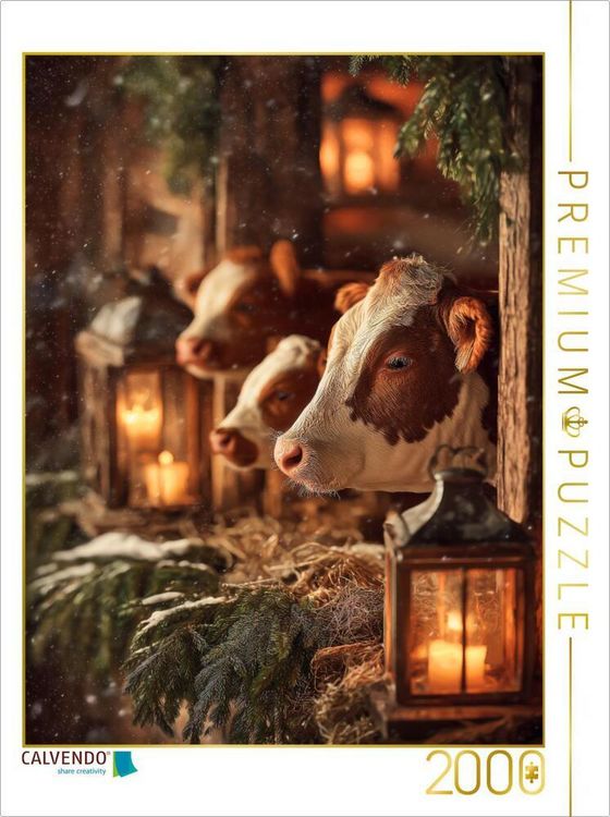 Produktbild: CALVENDO Puzzle Sanftes Licht im Stall und Frieden kehrt ein | 2000 Teile Lege-Gr&ouml;&szlig;e 90x67cm Foto-Puzzle f&uuml;r gl&uuml;ckliche Stunden