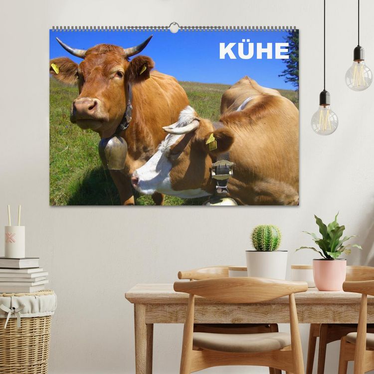 Produktbild: K&uuml;he / Geburtstagskalender (Wandkalender 2026 DIN A2 quer), CALVENDO Monatskalender