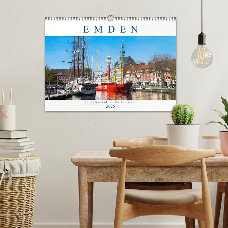 Produktbild: EMDEN, Seehafenstadt in Ostfriesland (Wandkalender 2026 DIN A3 quer), CALVENDO Monatskalender