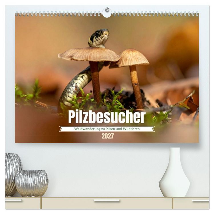 Produktbild: Pilzbesucher (hochwertiger Premium Wandkalender 2027 DIN A2 quer), Kunstdruck in Hochglanz