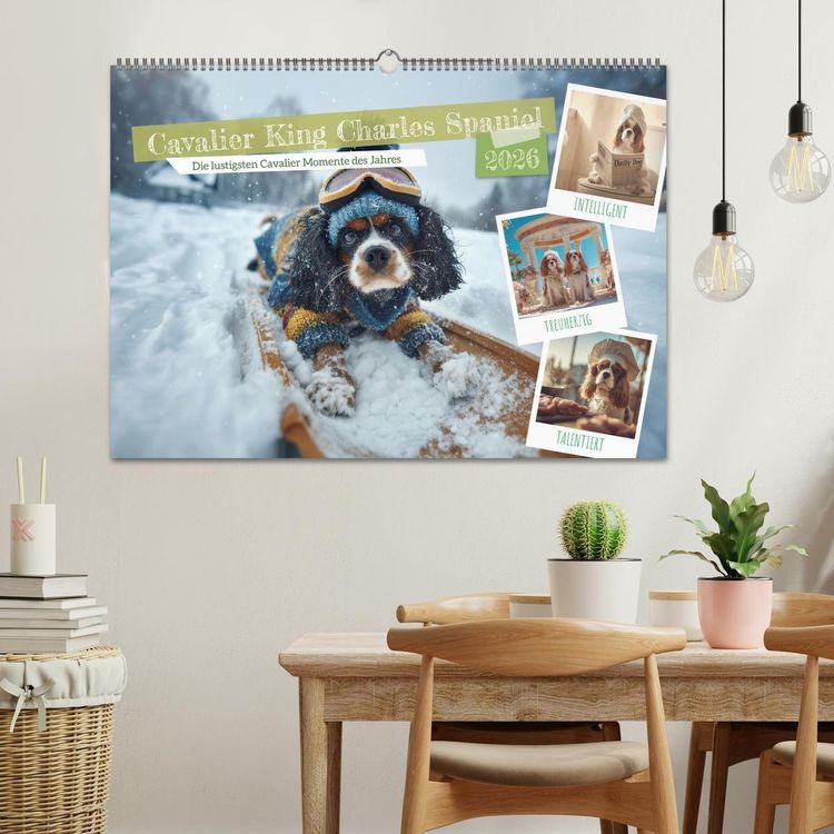 Produktbild: Cavalier King Charles Spaniel. Die lustigsten Cavalier Momente des Jahres. (Wandkalender 2026 DIN A2 quer), CALVENDO Monatskalender