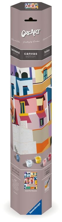 Produktbild: CreArt Canvas Leinwand - Farbenfrohe H&auml;user