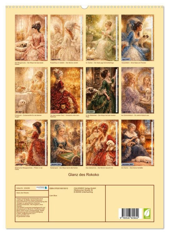 Produktbild: Glanz des Rokoko (hochwertiger Premium Wandkalender 2027 DIN A2 hoch), Kunstdruck in Hochglanz