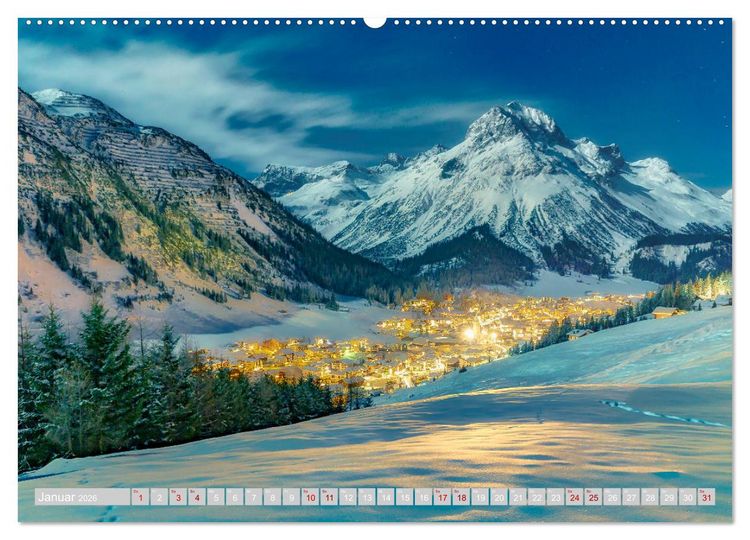 Produktbild: Arlberg - magic of winter (Wandkalender 2026 DIN A2 quer), CALVENDO Monatskalender
