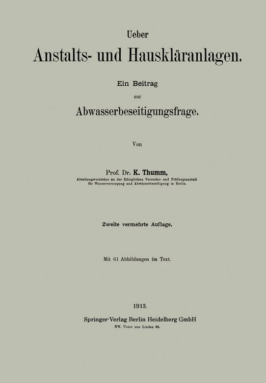 Produktbild: Ueber Anstalts- und Hauskl&auml;ranlagen