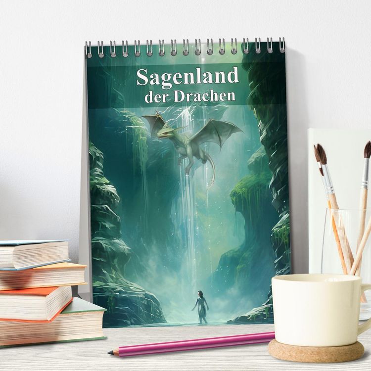 Produktbild: Sagenland der Drachen (Tischkalender 2026 DIN A5 hoch), CALVENDO Monatskalender