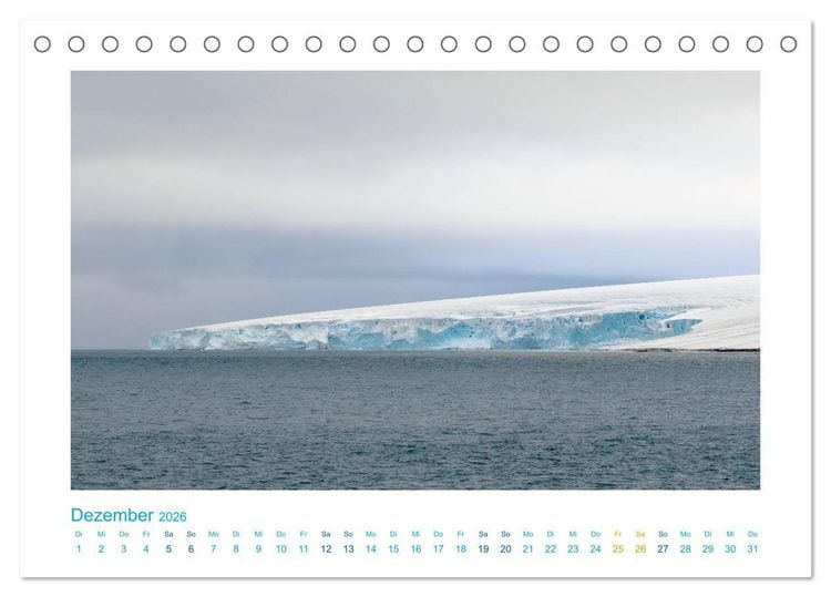 Produktbild: Spitzbergen - Landschaft - Eis - Tierwelt (Tischkalender 2026 DIN A5 quer), CALVENDO Monatskalender