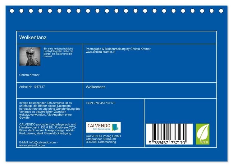 Produktbild: Wolkentanz (Tischkalender 2026 DIN A5 quer), CALVENDO Monatskalender