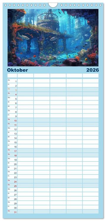 Produktbild: Familienplaner 2026 - Unten im Meer ist was los mit 5 Spalten (Wandkalender, 21 x 45 cm) CALVENDO