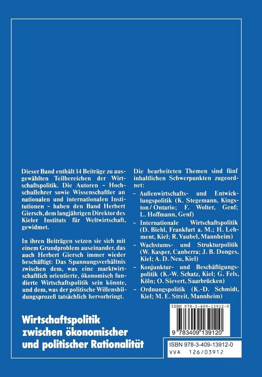 Produktbild: Wirtschaftspolitik zwischen &ouml;konomischer und politischer Rationalit&auml;t