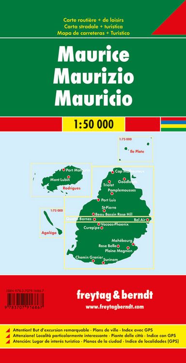Produktbild: freytag & berndt Stra&szlig;enkarte Mauritius 1:50.000