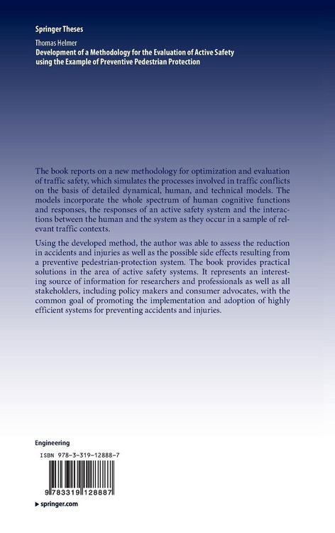 Produktbild: Development of a Methodology for the Evaluation of Active Safety using the Example of Preventive Pedestrian Protection