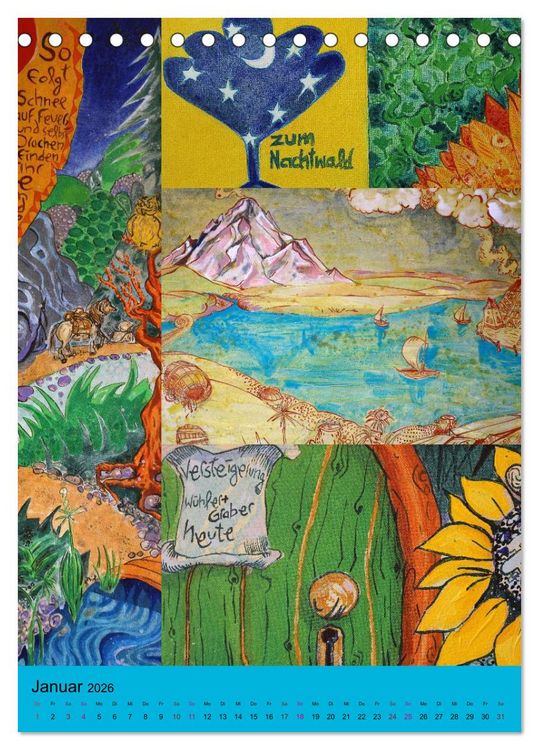 Produktbild: Thilia. Reise durch Mittelerde. Acrylmalerei von Michael Weiler. (Tischkalender 2026 DIN A5 hoch), CALVENDO Monatskalender
