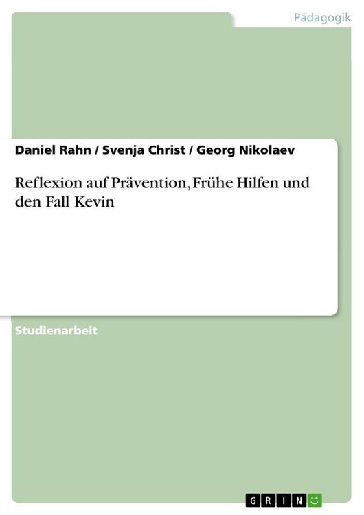 Produktbild: Reflexion auf Pr&auml;vention, Fr&uuml;he Hilfen und den Fall Kevin