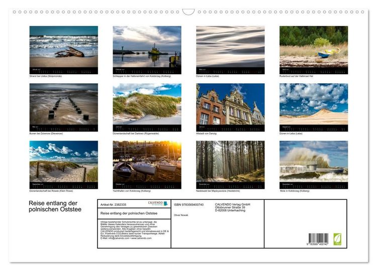 Produktbild: Reise entlang der polnischen Oststee (Wandkalender 2027 DIN A2 quer), CALVENDO Monatskalender