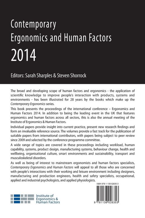 Produktbild: Contemporary Ergonomics and Human Factors 2014