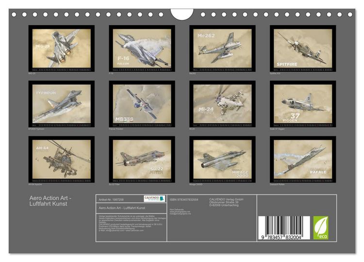 Produktbild: Aero Action Art - Luftfahrt Kunst (Wandkalender 2026 DIN A4 quer), CALVENDO Monatskalender