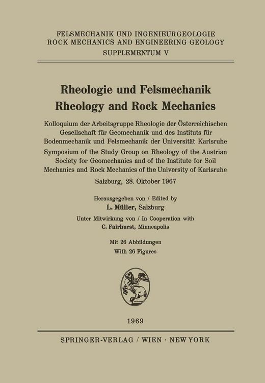 Produktbild: Rheologie und Felsmechanik / Rheology and Rock Mechanics