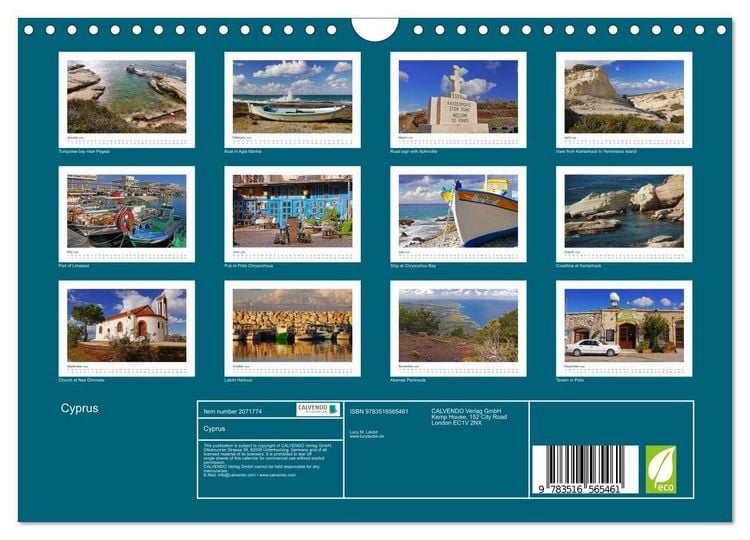 Produktbild: Cyprus (Wall Calendar 2026 DIN A4 landscape), CALVENDO 12 Month Wall Calendar