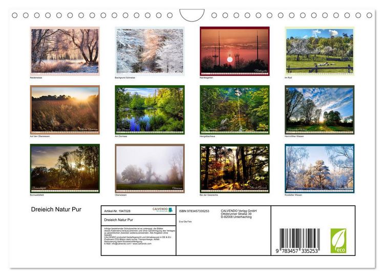 Produktbild: Dreieich Natur Pur (Wandkalender 2026 DIN A4 quer), CALVENDO Monatskalender