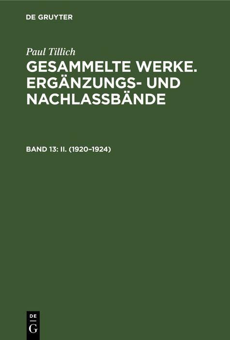 Produktbild: II. (1920-1924)