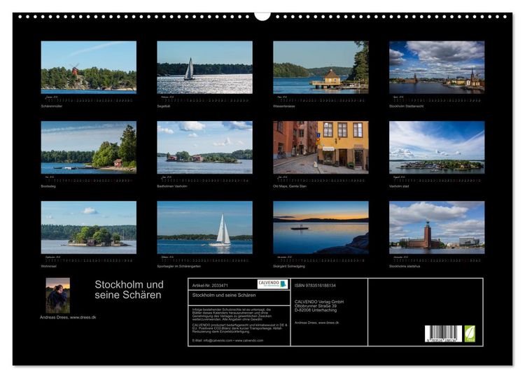 Produktbild: Stockholm und seine Sch&auml;ren (Wandkalender 2026 DIN A2 quer), CALVENDO Monatskalender