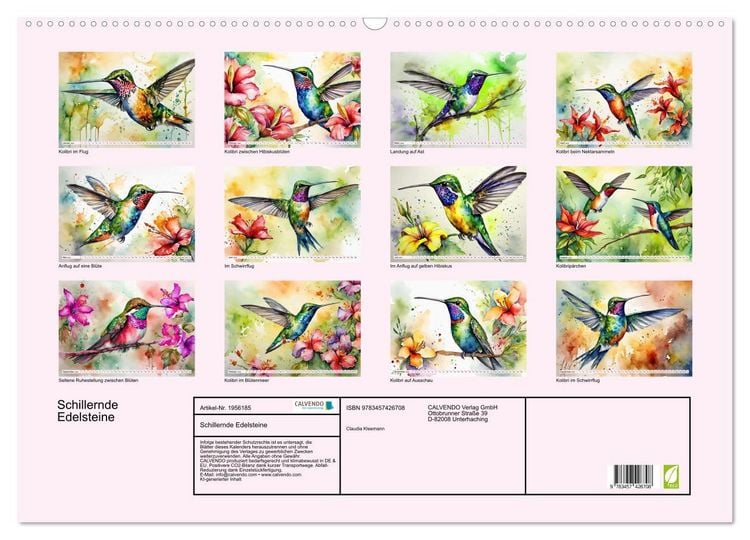 Produktbild: Schillernde Edelsteine (Wandkalender 2026 DIN A2 quer), CALVENDO Monatskalender