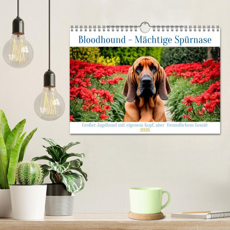 Produktbild: Bloodhound - M&auml;chtige Sp&uuml;rnase (Wandkalender 2026 DIN A4 quer), CALVENDO Monatskalender