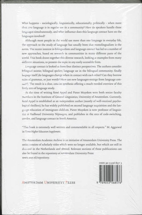 Produktbild: Appel, R: Language Contact and Bilingualism