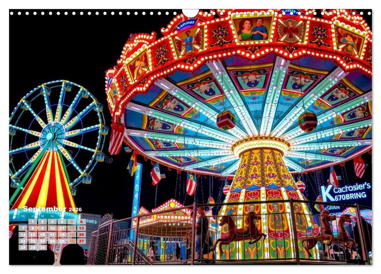 Produktbild: Riesenr&auml;der und Kirmes (Wandkalender 2026 DIN A3 quer), CALVENDO Monatskalender