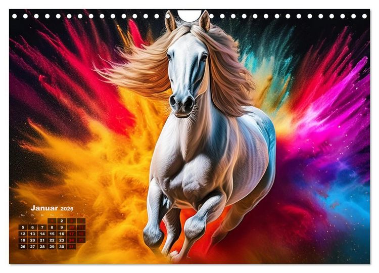 Produktbild: Pferde im Farbenrausch (Wandkalender 2026 DIN A4 quer), CALVENDO Monatskalender