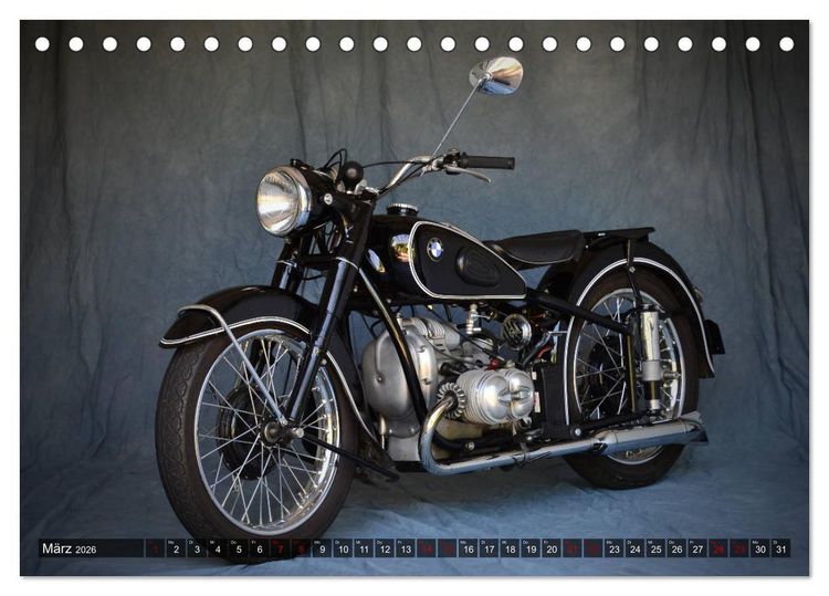 Produktbild: Deutsche Motorrad - Legenden - Rollende Kunstwerke aus alten Zeiten (Tischkalender 2026 DIN A5 quer), CALVENDO Monatskalender