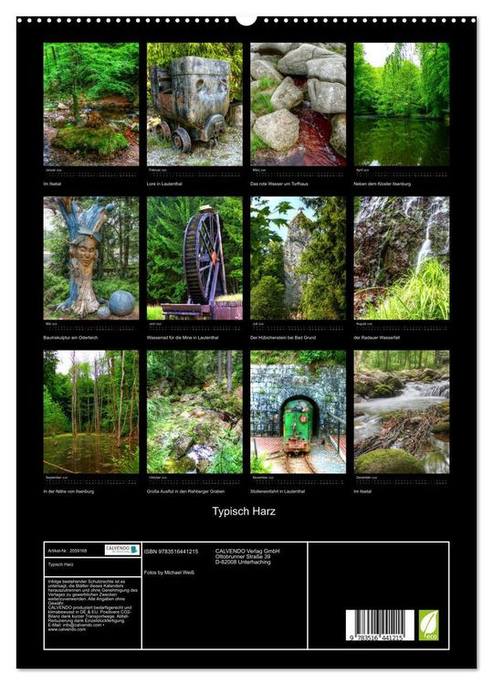 Produktbild: Typisch Harz (hochwertiger Premium Wandkalender 2026 DIN A2 hoch), Kunstdruck in Hochglanz