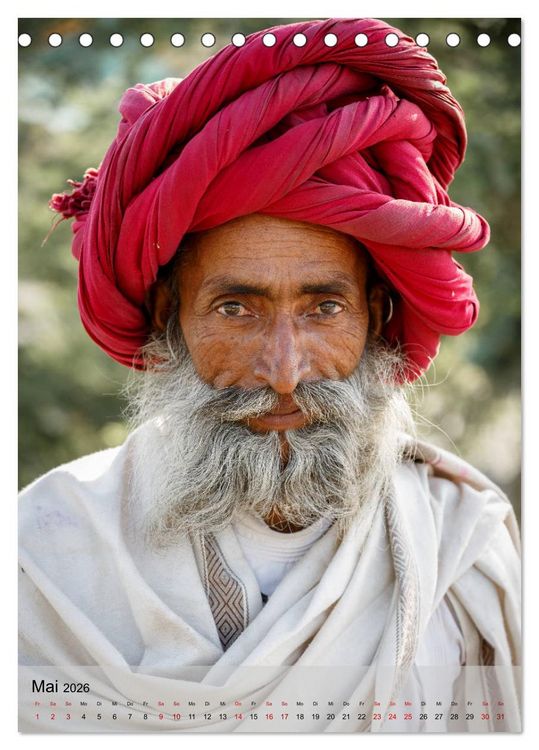 Produktbild: Menschen in Indien (Tischkalender 2026 DIN A5 hoch), CALVENDO Monatskalender